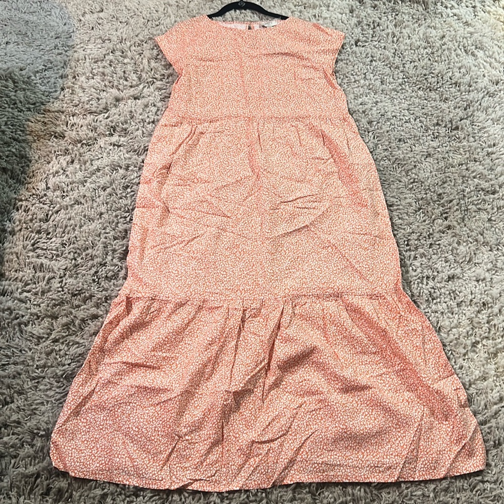 LOFT Outlet NWT Sz. SP Orange Creamsicle Ditsy Floral Print Maxi Dress